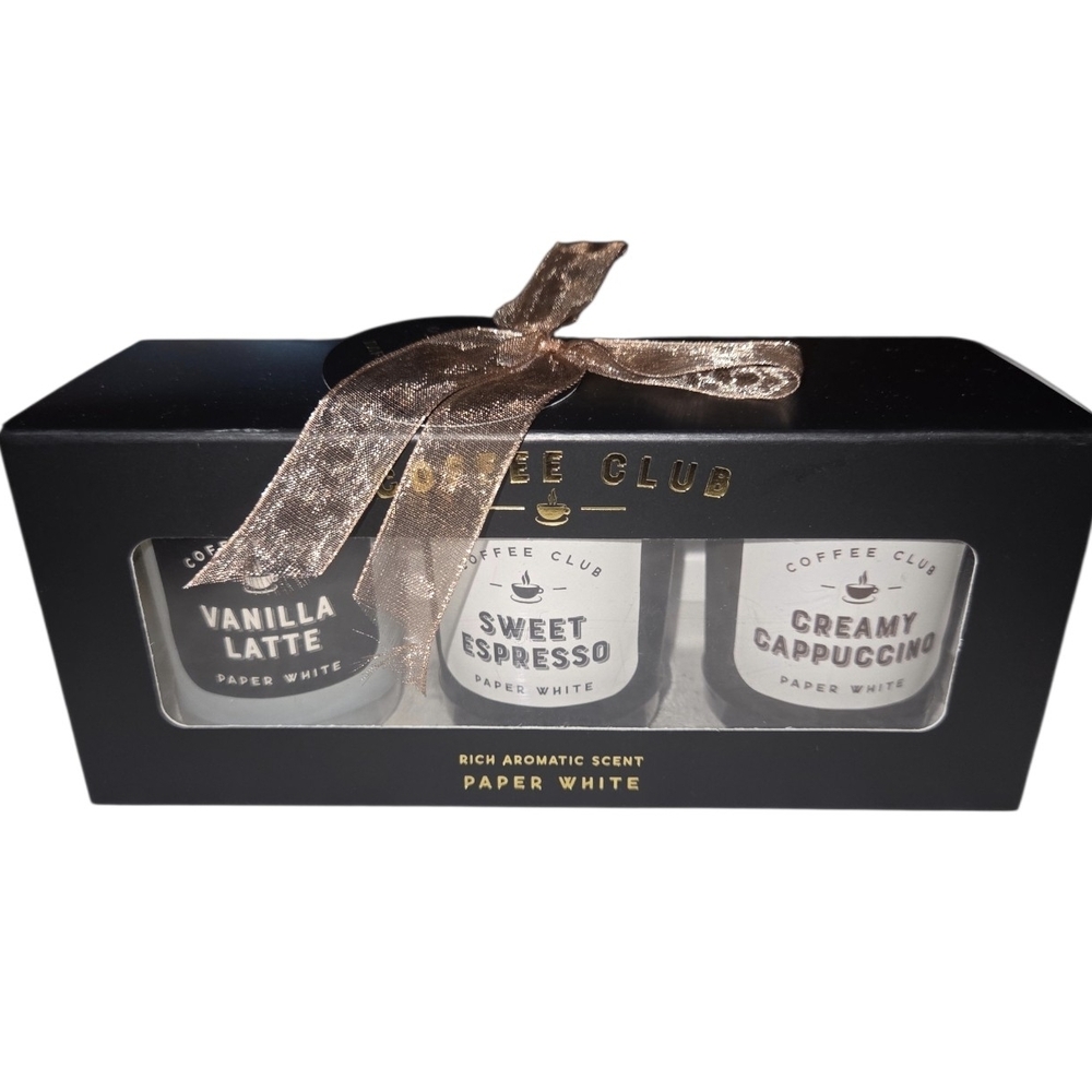 Paper White Coffee Club Candle Set